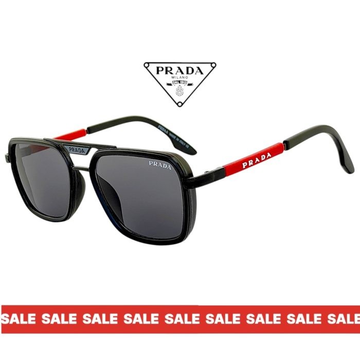 Prada мъжки слънчеви очила с черна рамка и черни стъкла – UV400 защита, пълен комплект и доставка за 1 ден
