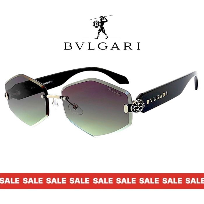 Bvlgari дамски слънчеви очила – черна рамка, зелено-преливащи лещи и змийска глава, нов модел 2026 UV400