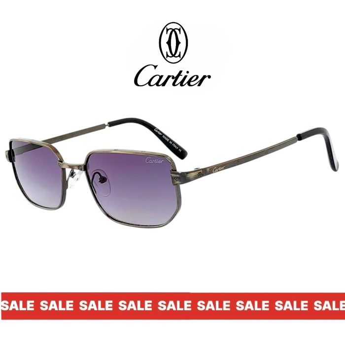 Cartier ARC слънчеви очила – сиво-хром рамка и лилаво-преливащи лещи UV400