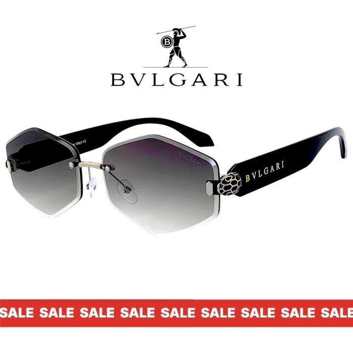 Bvlgari дамски слънчеви очила – сребриста рамка, преливащи сиви лещи и змийска глава, нов модел 2026 UV400