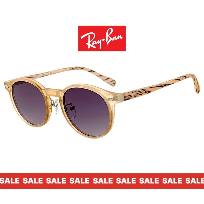 Ray-Ban унисекс слънчеви очила – рамка с махагон ефект и сини лещи с преливане