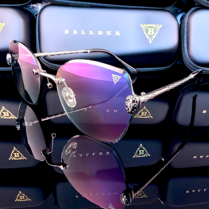 слънчеви очила ballder дамски хром рамка синьо-лилави стъкла модел пеперуда