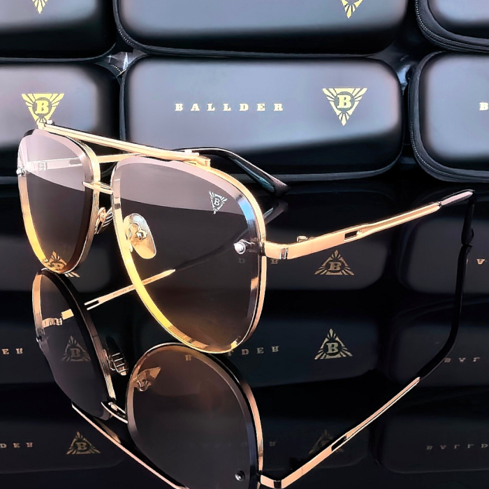 слънчеви очила ballder мъжки авиатор златна рамка преливащи цветни стъкла