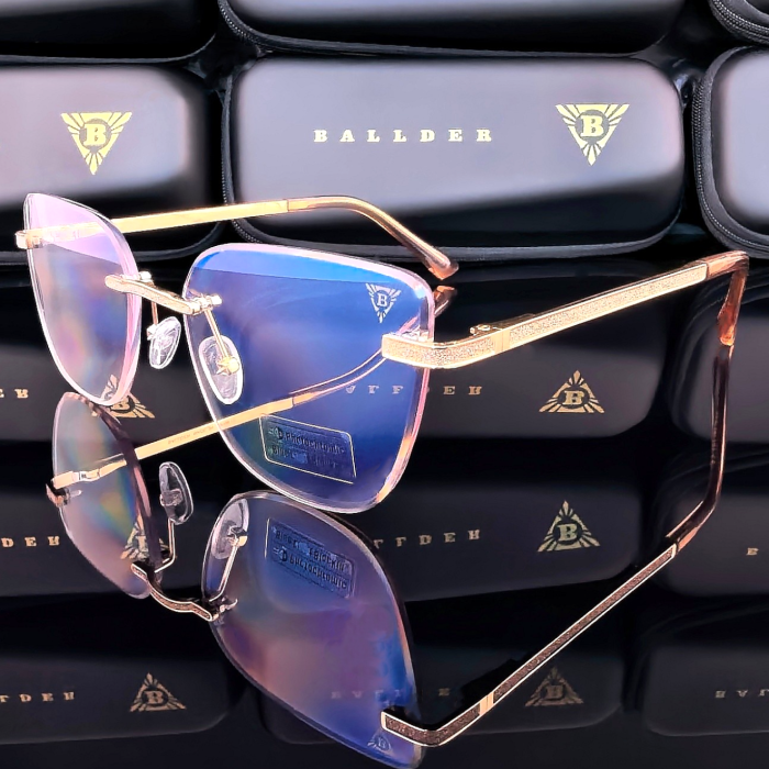 слънчеви очила ballder дамски фотохромни златна рамка кафяво бели стъкла страничен изглед