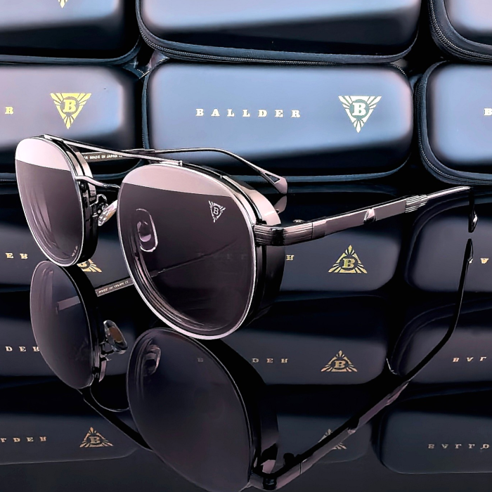 Слънчеви очила Ballder черни с черни стъкла страничен изглед