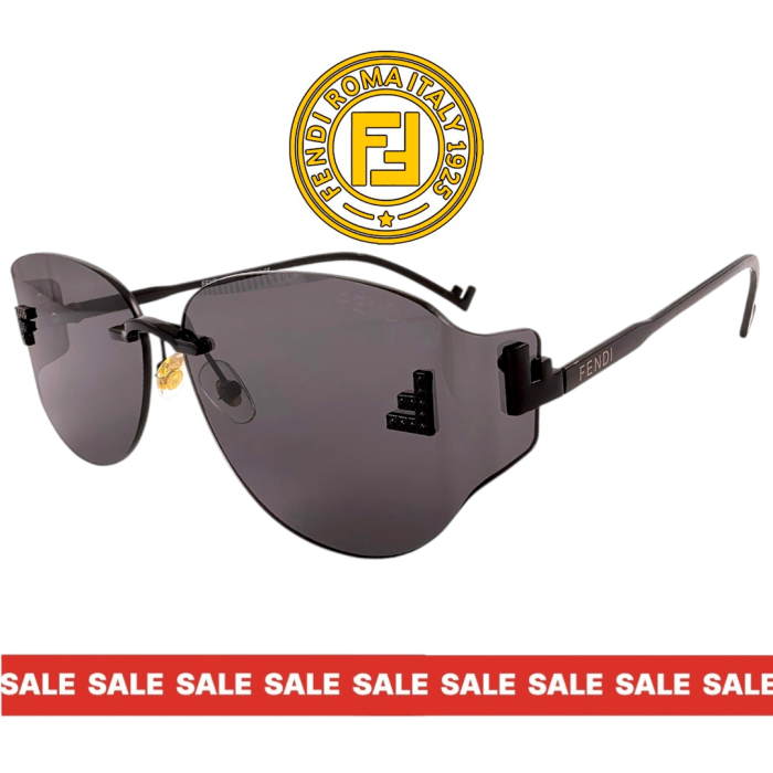 Дамски слънчеви очила Fendi 2026 черни безрамков модел страничен изглед