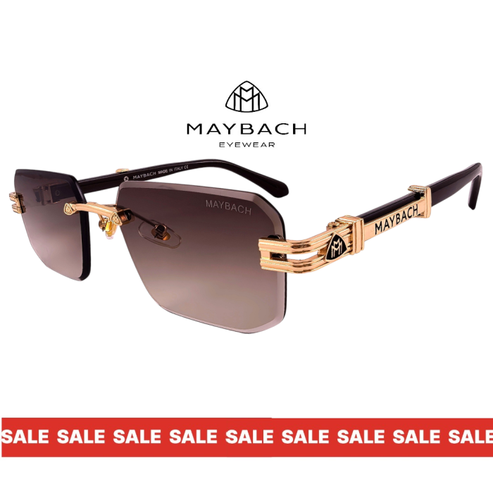 Мъжки слънчеви очила Maybach златно черна рамка кафяви преливащи стъкла страничен изглед