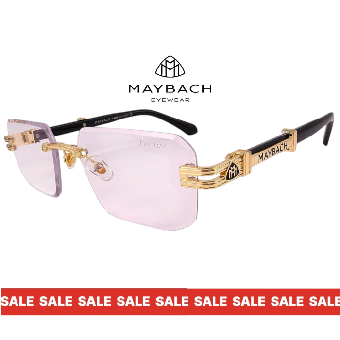 Мъжки слънчеви очила Maybach златно черна рамка прозрачни стъкла страничен изглед