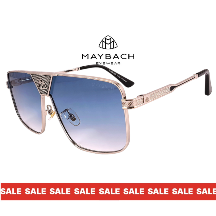 Мъжки слънчеви очила Maybach златна рамка сини стъкла маска страничен изглед