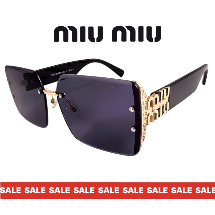 Дамски слънчеви очила Miu Miu черни стъкла черна рамка страничен изглед