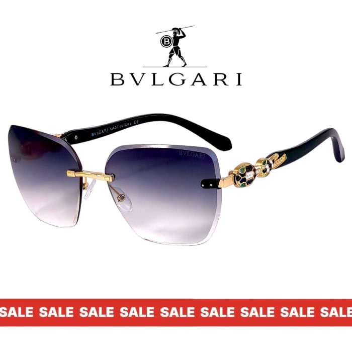 Дамски слънчеви очила Bvlgari черна рамка черни преливащи стъкла страничен изглед