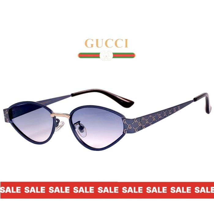 Дамски слънчеви очила Gucci с тъмносиня матова рамка страничен изглед