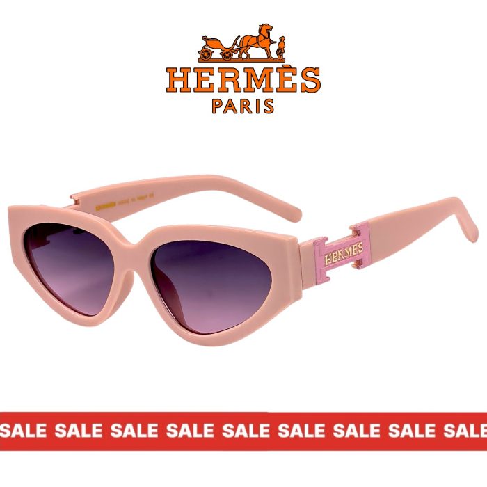 Дамски слънчеви очила Hermes котешко око с розова рамка страничен изглед