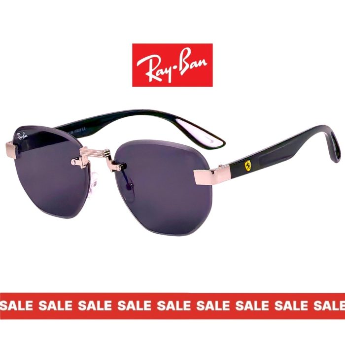 Унисекс слънчеви очила Ray-Ban безрамкови с черни стъкла страничен изглед
